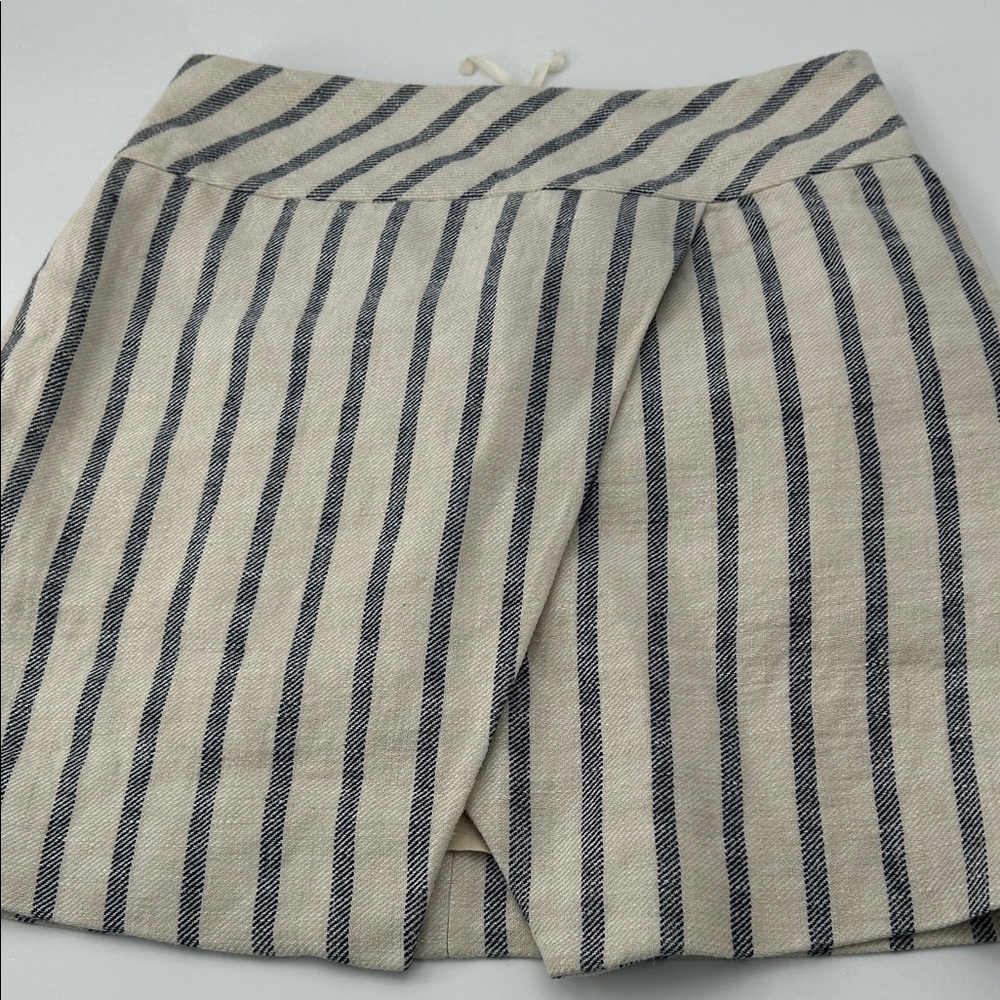J. Crew Striped Midi Skirt in Navy and Cream